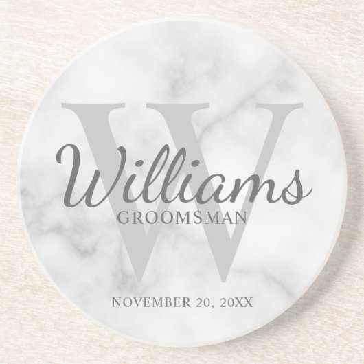 Name und Monogramm der personalisierten Trauzeuge Getränkeuntersetzer (Vorne)