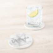Name und Monogramm der personalisierten Trauzeuge Getränkeuntersetzer (Seite)