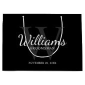 Name und Monogramm der personalisierten Trauzeuge Große Geschenktüte (Vorderseite)