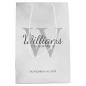 Name und Monogramm der personalisierten Trauzeuge Mittlere Geschenktüte (Vorderseite)