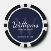 Name und Monogramm der personalisierten Trauzeuge Pokerchips (Vorderseite)