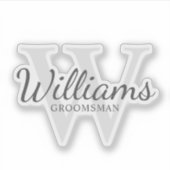 Name und Monogramm der personalisierten Trauzeugen Aufkleber (Vorderseite)