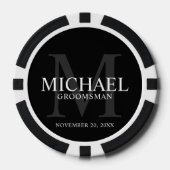 Name und Monogramm der Personalisierten Trauzeugen Pokerchips (Vorderseite)