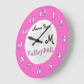 NAME UND MONOGRAMM DER personalisierten Volleyball Große Wanduhr (Winkel)