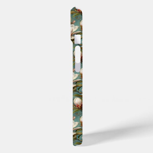 Name und Monogramm des Blumenmusters Magnolia Case-Mate iPhone Hülle (Rückseite / Links)