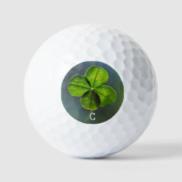 Name und Monogramm des Kleeblatts mit grünem Lucky Golfball