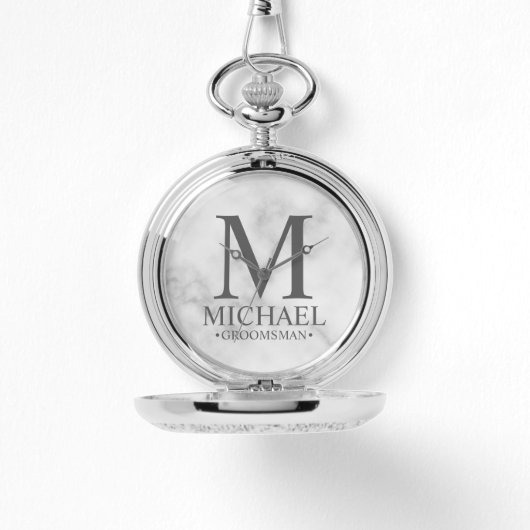 Name und Monogramm des modernen Personalisierten T Armbanduhr (Vorderseite)