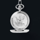 Name und Monogramm des modernen Personalisierten T Armbanduhr<br><div class="desc">Moderne Geschenke Personalisierter Trauzeuge Dieses Design zeichnet sich durch den Namen des personalisierten Trauzeugen im Schriftart-Stil mit grauem, klassischem Serif-Schriftart-Stil und Monogramm aus. Der Hintergrund ist der hellgraue klassische Serif-Schriftart mit weißem Marmor. Auch perfekt für Trauzeuge, Vater der Braut und mehr. Bitte beachten Sie: Die Marmordetails werden im Kunstwerk simuliert....</div>