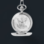 Name und Monogramm des modernen Personalisierten T Armbanduhr<br><div class="desc">Moderne Geschenke Personalisierter Trauzeuge Dieses Design zeichnet sich durch den Namen des personalisierten Trauzeugen im Schriftart-Stil mit grauem, klassischem Serif-Schriftart-Stil und Monogramm aus. Der Hintergrund ist der hellgraue klassische Serif-Schriftart mit weißem Marmor. Auch perfekt für Trauzeuge, Vater der Braut und mehr. Bitte beachten Sie: Die Marmordetails werden im Kunstwerk simuliert....</div>