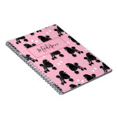 Name und Monogramm des Musters "Black Poodles and  Notizblock (Rechte Seite)