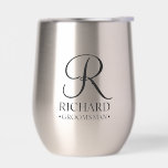 Name und Monogramm des personalisierten Trauzeugen<br><div class="desc">Elegante Personalisierte Trauzeuge Geschenke mit personalisiertem Monogramm in schwarz elegantem Skript-Schriftart-Stil mit Trauzeugen Namen und Titel im klassischen Serif-Schriftart-Stil. Auch perfekt für Trauzeuge,  Brautvater,  Brautjungfrau,  Trauzeugin,  Blume Mädchen,  Brautmutter und mehr.</div>