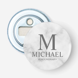 Name und Monogramm des Personalisierten Trauzeugen Flaschenöffner