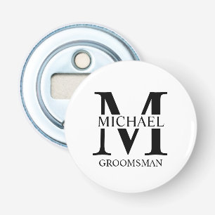 Name und Monogramm des personalisierten Trauzeugen Flaschenöffner