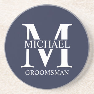 Name und Monogramm des personalisierten Trauzeugen Getränkeuntersetzer