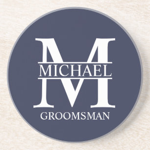 Name und Monogramm des personalisierten Trauzeugen Getränkeuntersetzer