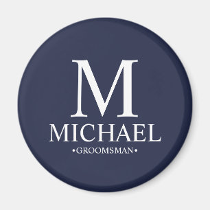 Name und Monogramm des Personalisierten Trauzeugen Magnet