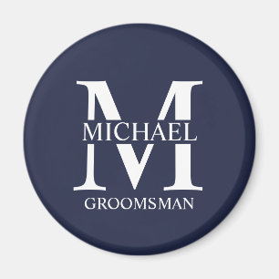 Name und Monogramm des personalisierten Trauzeugen Magnet