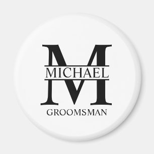 Name und Monogramm des personalisierten Trauzeugen Magnet