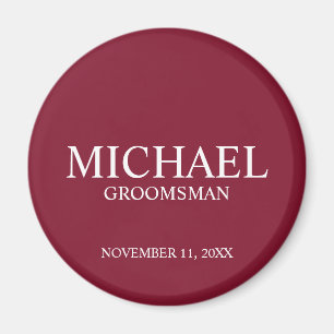 Name und Monogramm des personalisierten Trauzeugen Magnet