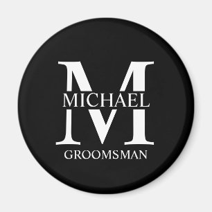Name und Monogramm des personalisierten Trauzeugen Magnet