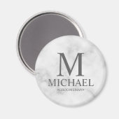 Name und Monogramm des Personalisierten Trauzeugen Magnet (Vorderseite/Rückseite)