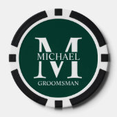 Name und Monogramm des personalisierten Trauzeugen Pokerchips (Vorderseite)