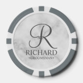 Name und Monogramm des personalisierten Trauzeugen Pokerchips (Vorderseite)