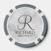 Name und Monogramm des personalisierten Trauzeugen Pokerchips (Rückseite)