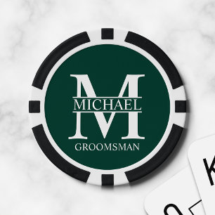 Name und Monogramm des personalisierten Trauzeugen Pokerchips