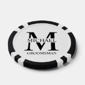 Name und Monogramm des personalisierten Trauzeugen Pokerchips (Einzeln)