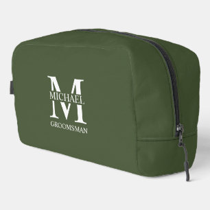Name und Monogramm des personalisierten Trauzeugen Waschbeutel