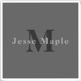 Name und Monogramm | Dunkelgrau Aufkleber