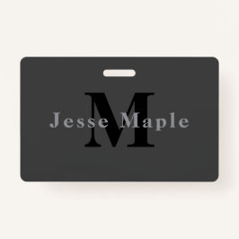 Name und Monogramm | Dunkelgrau Ausweis