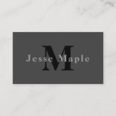 Name und Monogramm | Dunkelgrau Begleitkarte (Vorderseite)