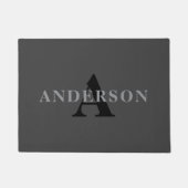 Name und Monogramm | Dunkelgrau Fußmatte (Vorderseite)