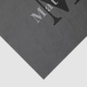 Name und Monogramm | Dunkelgrau Seidenpapier (Ausschnitt)