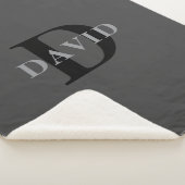 Name und Monogramm | Dunkelgrau Sherpadecke (3/4)