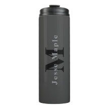 Name und Monogramm | Dunkelgrau