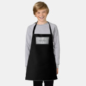 Name und Monogramm | Grays Black & Imitate Silver Schürze (Getragen)