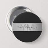 Name und Monogramm | Grays & Imitate Silver Look Button (Vorne & Hinten)