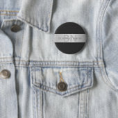 Name und Monogramm | Grays & Imitate Silver Look Button (Beispiel)