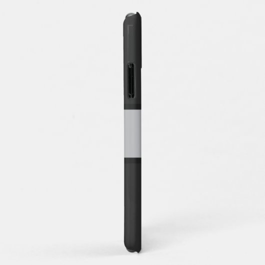 Name und Monogramm | Grays & Imitate Silver Look Case-Mate iPhone Hülle (Hinten/Rechts)