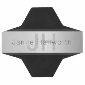 Name und Monogramm | Grays & Imitate Silver Look Fußball (Flach)