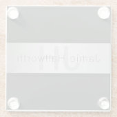 Name und Monogramm | Grays & Imitate Silver Look Glasuntersetzer (Rückseite)