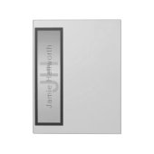 Name und Monogramm | Grays & Imitate Silver Look Notizblock (Rotiert)