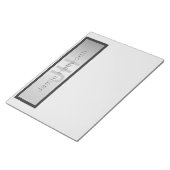 Name und Monogramm | Grays & Imitate Silver Look Notizblock (angewinkelt)