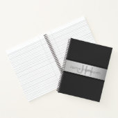 Name und Monogramm | Grays & Imitate Silver Look Notizblock (Innenseite)