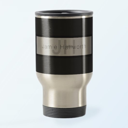 Name und Monogramm | Grays & Imitate Silver Look Reisebecher