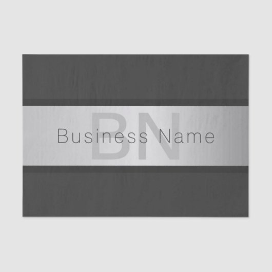 Name und Monogramm | Grays & Imitate Silver Look Seidenpapier (Vorderseite)
