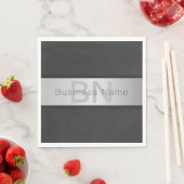 Name und Monogramm | Grays & Imitate Silver Look Serviette (Beispiel)